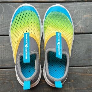Yellow and Blue Water Shoes with Slip-On Design